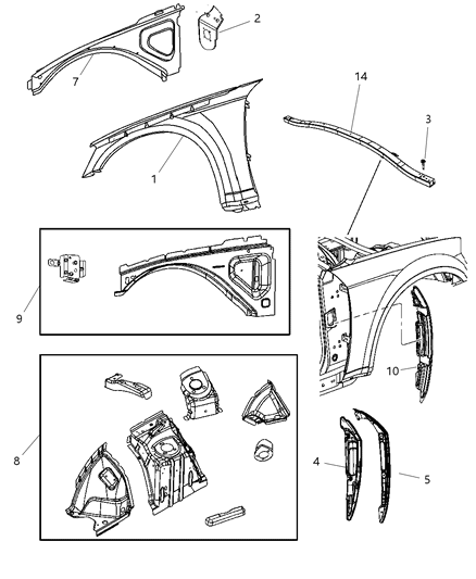 2010 Dodge Challenger Foam Blocker Diagram for 5112924AB