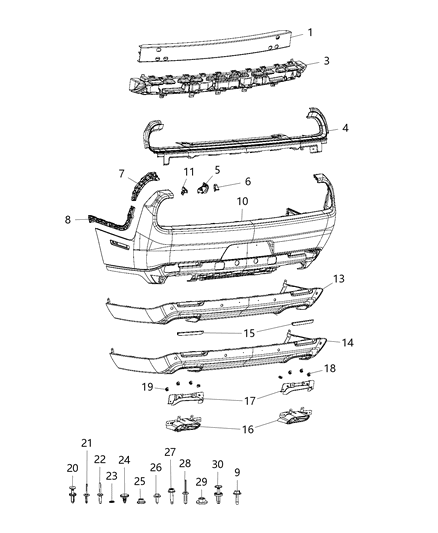 2015 Dodge Challenger Panel Closeout Diagram for 68175182AB