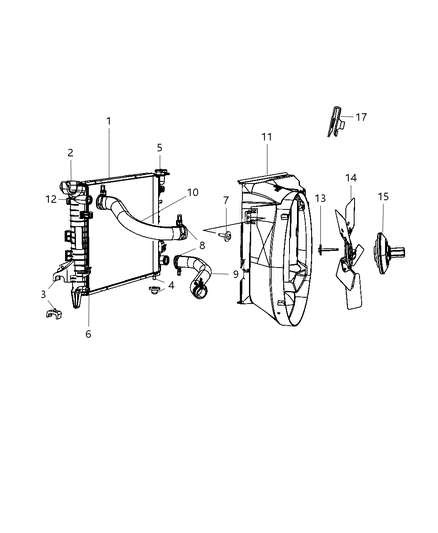 2008 Dodge Ram 3500 Pickup Radiator & Related Parts Diagram 1 - Thumbnail