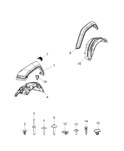 2019 Jeep Wrangler Rivet .25X.50 Diagram for 6501559