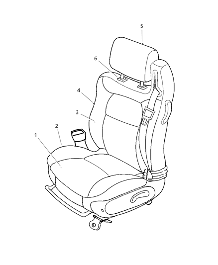 2000 Chrysler Sebring Seat Cushion, Tan, Front Diagram for PR811K5
