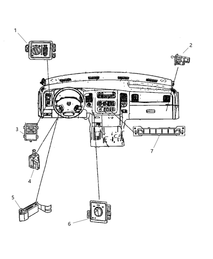 2011 Ram 3500 Pickup Switches Instrument Panel Diagram