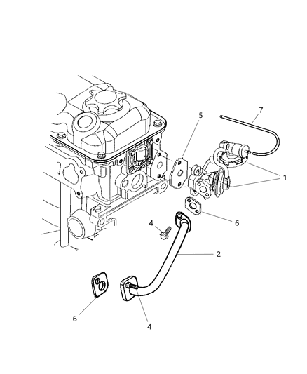 1998 Dodge Neon EGR Tube Diagram for 4669228