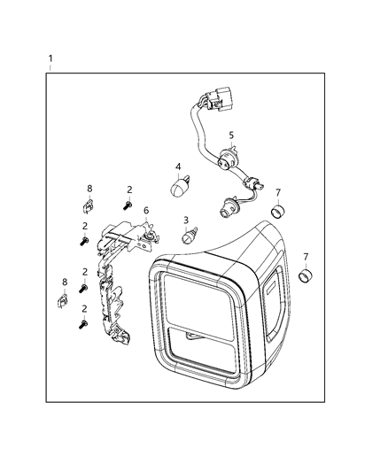2020 Jeep Gladiator Combination Lamp Assy, Rear Passenger Side Diagram for 68336576AF