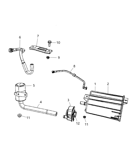 2007 Jeep Patriot Hose Canister To Chassis Tube Diagram for 5273476AD