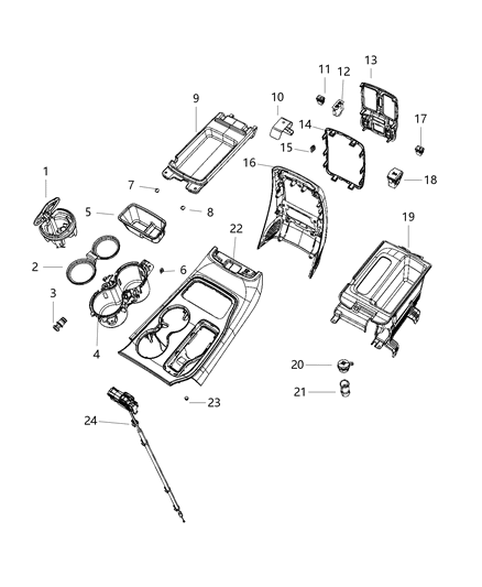 2021 Jeep Grand Cherokee Bezel Gear Shift Indicator Diagram for 6FD933X9AB