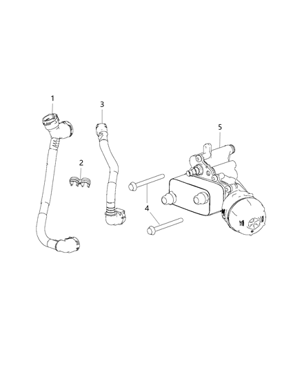 2015 Jeep Cherokee Engine Oil Filter & Housing , Adapter / Oil Cooler & Hoses / Tubes Diagram 3 - Thumbnail