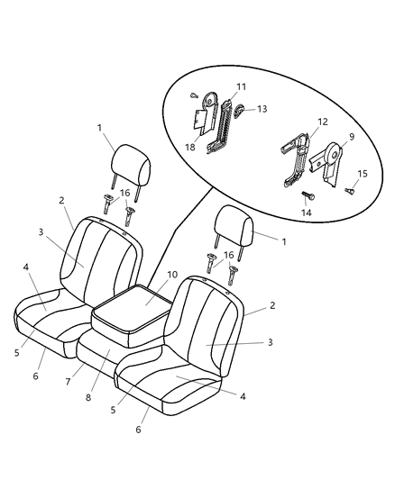 2011 Ram 3500 Cab Chassis Front Seat - Split Seat Diagram 2 - Thumbnail