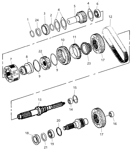 2004 Dodge Ram 1500 Gear Train of Transfer Case Model Diagram 1 - Thumbnail