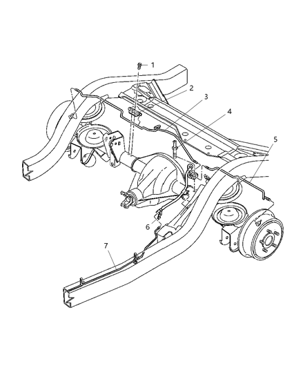 2003 Jeep Wrangler Brake Lines & Hoses, Rear Diagram 1 - Thumbnail