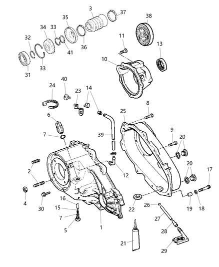 2002 Jeep Wrangler Case & Related Parts of Transfer Case Model Diagram