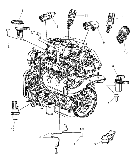 2010 Chrysler Town & Country Camshaft Position Sensor Diagram for 5149078AD