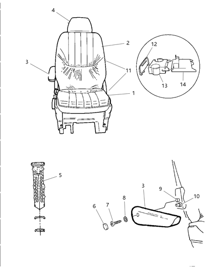 2000 Dodge Caravan Rear Quad Seats Diagram 2 - Thumbnail