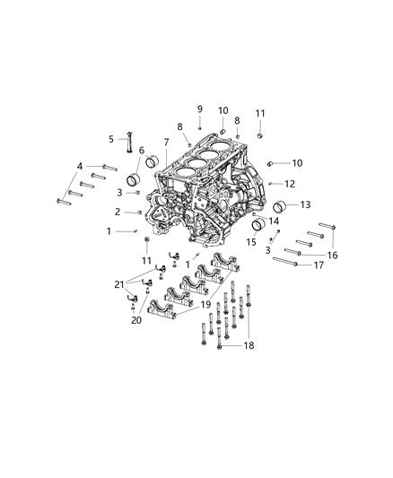 2019 Jeep Wrangler Cylinder Block And Hardware Diagram 2 - Thumbnail