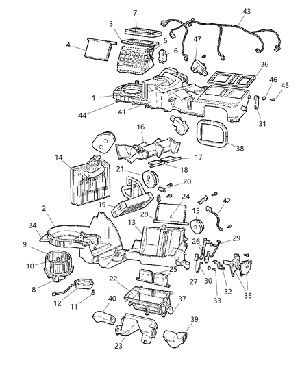 1999 Jeep Grand Cherokee HEVAC With Auto Temp Control Diagram 2 - Thumbnail