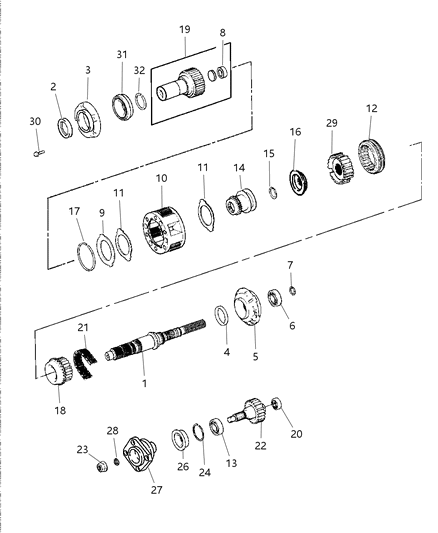 2008 Dodge Dakota Seal Output Shaft Diagram for 68026295AA
