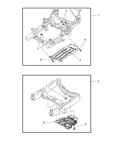 2001 Dodge Dakota Skid Plate, Front Diagram for 52020378AC