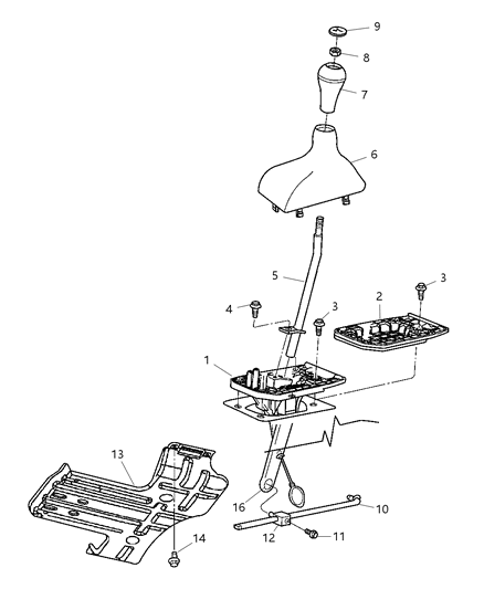 2005 Dodge Ram 1500 Shift Boot, Center Diagram for 55366043AA