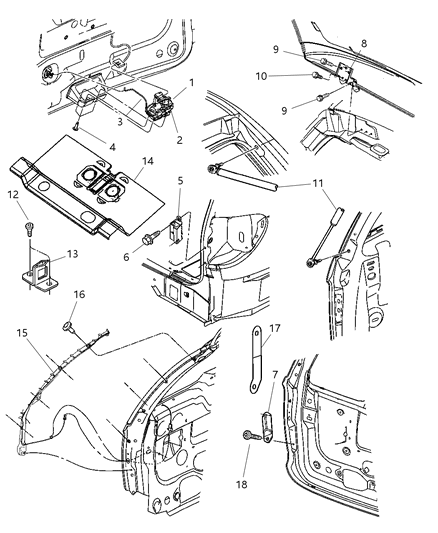 2007 Chrysler Town & Country Hinge Diagram for 5020512AD
