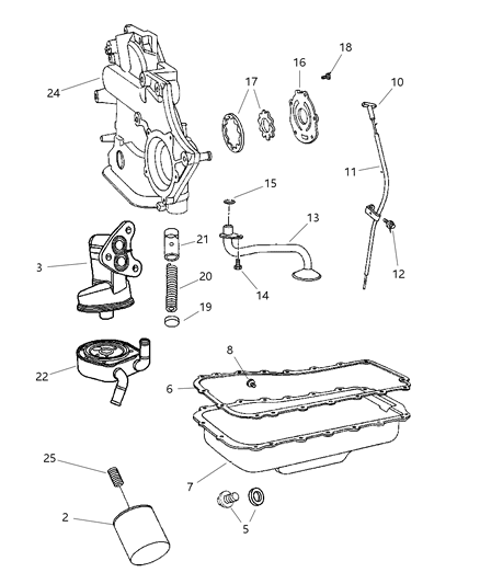 2003 Dodge Caravan Adapter Oil Filter Diagram for 4781163AB