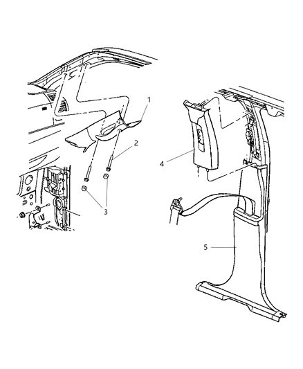 2010 Jeep Commander Interior Moldings And Pillars Diagram