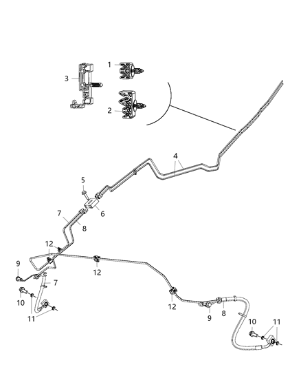 2019 Ram 1500 New Style Brake Tubes & Hoses, Rear And Chassis Diagram