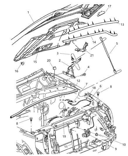 2002 Jeep Liberty Hinge Bolt Diagram for 6502885