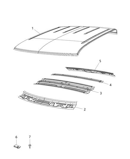 2020 Ram 1500 Classic Roof Panel Diagram 1 - Thumbnail
