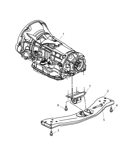 2004 Jeep Liberty Rear, Transmission Mounting Diagram 8 - Thumbnail