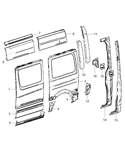 2009 Dodge Sprinter 3500 Side Outer Panel Diagram 4 - Thumbnail