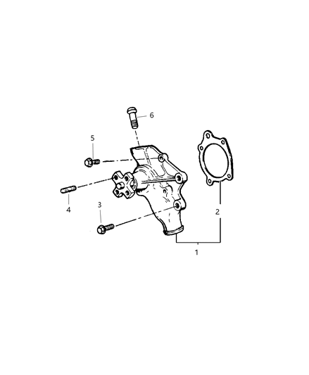 1998 Jeep Grand Cherokee Water Pump & Related Parts Diagram 1 - Thumbnail