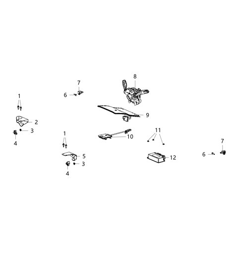 2020 Jeep Wrangler Module Steering Column Diagram for 68491577AB