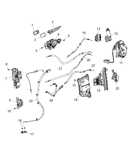 Lock Actuator, Passenger Side Diagram for 68314802AF