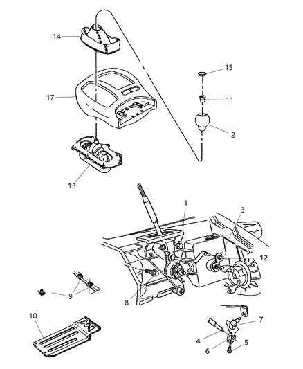 1999 Dodge Durango Controls , Transfer Case Diagram 1 - Thumbnail