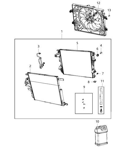 2020 Ram 1500 New Style Radiator & Related Parts Diagram 1 - Thumbnail