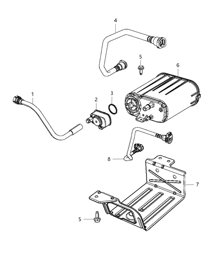 2011 Jeep Wrangler Vapor Canister Bracket Diagram for 52059786AB