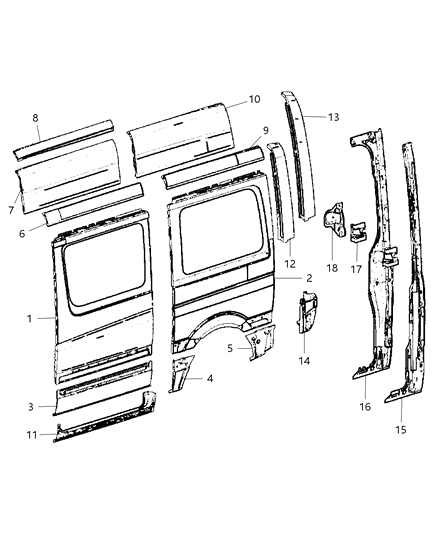 2009 Dodge Sprinter 2500 Side Outer Panel Diagram 3 - Thumbnail