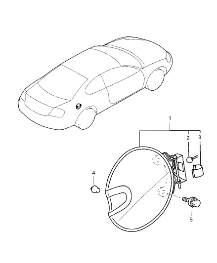 2002 Chrysler Sebring Coupe Fuel Filler Lid Diagram