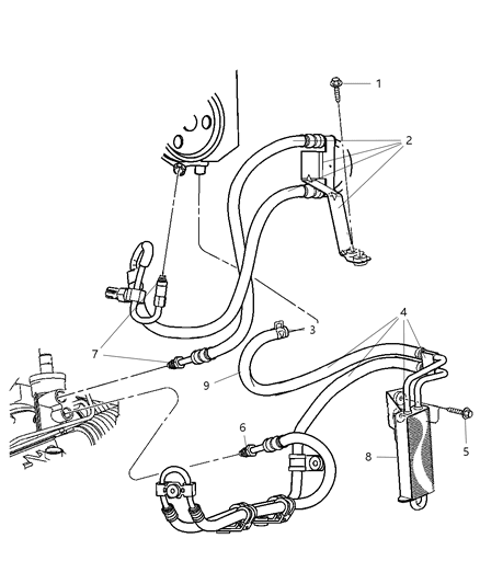 2011 Dodge Nitro Hose Power Steering Return Diagram for 52125406AE