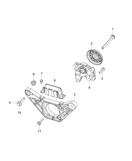 2014 Jeep Cherokee Mount, Rear Diagram for 68192620AA