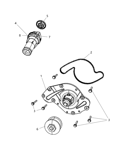2007 Dodge Nitro Connector Water Inlet Diagram for 4892272AB