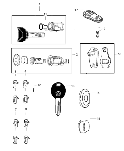 2005 Dodge Ram 1500 Sensor Shock With Terminals Diagram for 4886260AB