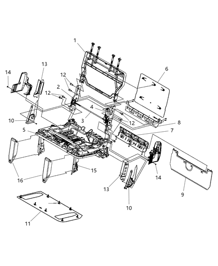 2010 Dodge Grand Caravan Third Row - 60/40 Stow & Go - 60% Side - Power Diagram