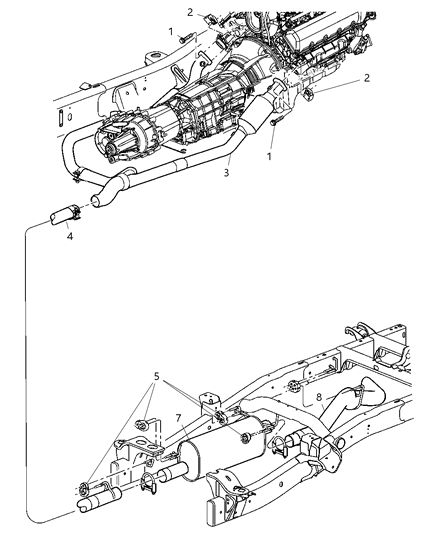 2007 Dodge Ram 3500 Cab Chassis Exhaust System Diagram 2 - Thumbnail