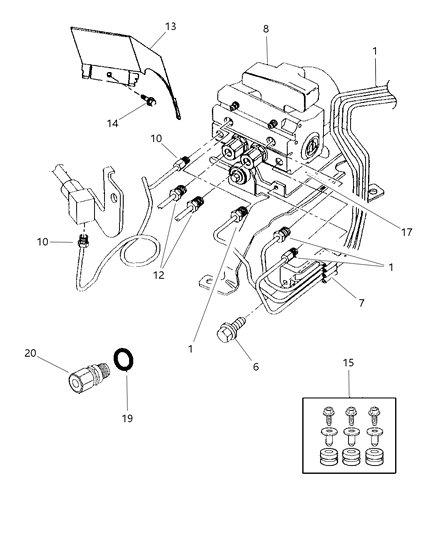1997 Chrysler Sebring Convertible Anti-Lock Brake Control Diagram