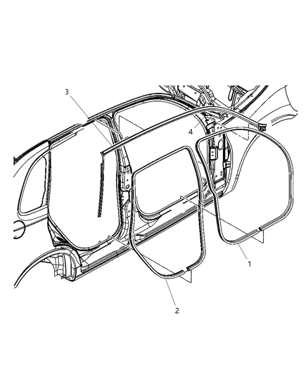 2008 Chrysler PT Cruiser Body Weatherstrips & Seals Diagram 1 - Thumbnail