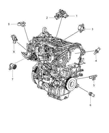 2012 Dodge Journey Sensor Map Diagram for 68093409AA