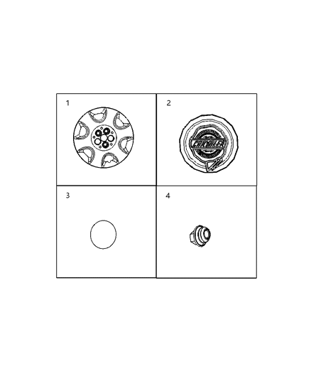 2007 Chrysler PT Cruiser Cover Wheel Diagram for 5272360AA