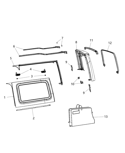 2021 Jeep Wrangler Latch, Passenger Side Diagram for 68421578AC