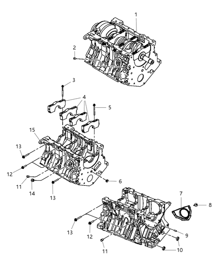 2010 Dodge Challenger Engine Cylinder Block And Hardware Diagram 1 - Thumbnail